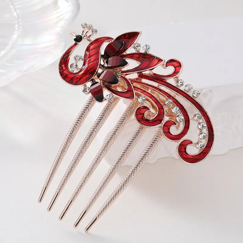 Korean Style Crystal Hair Comb with 5-Tooth Design - Image 22