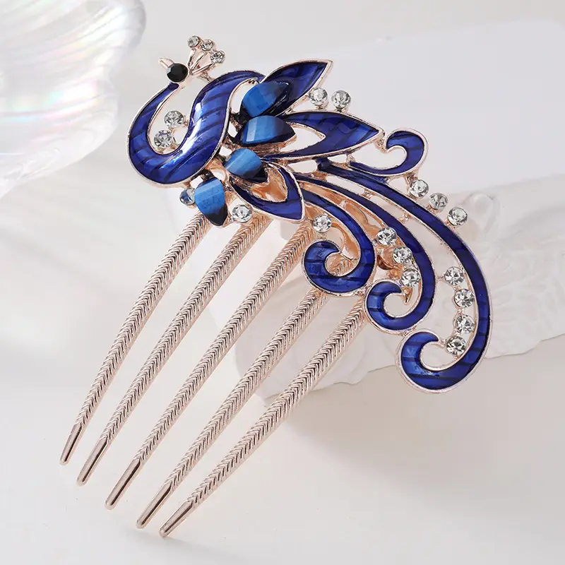 Korean Style Crystal Hair Comb with 5-Tooth Design - Image 23