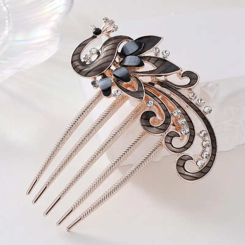 Korean Style Crystal Hair Comb with 5-Tooth Design - Image 24