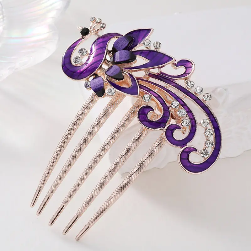 Korean Style Crystal Hair Comb with 5-Tooth Design - Image 25