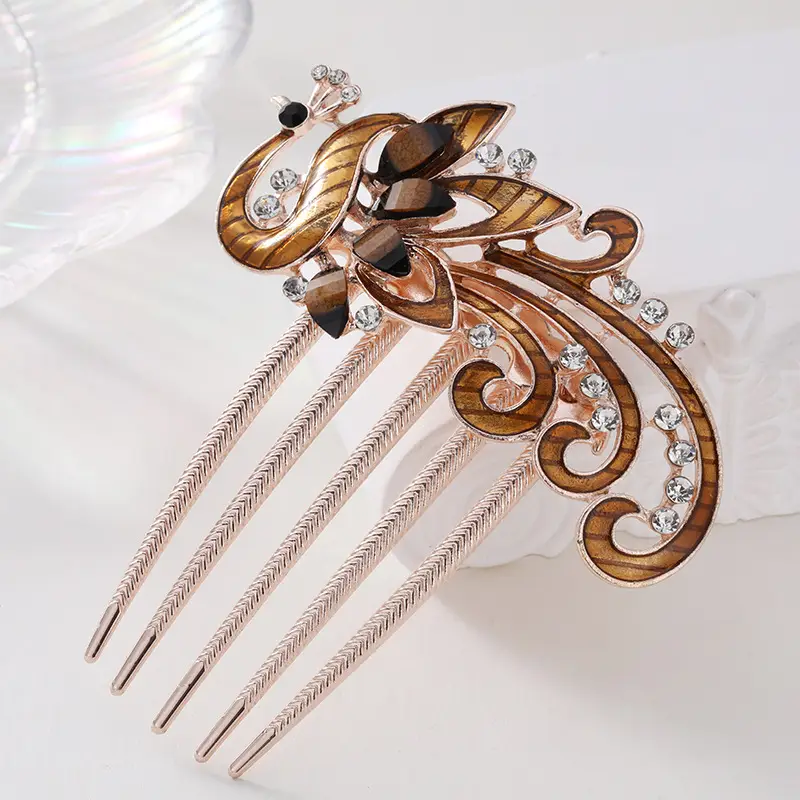 Korean Style Crystal Hair Comb with 5-Tooth Design - Image 26