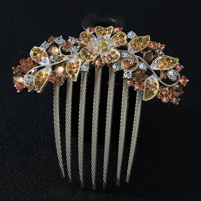 Korean Style Crystal Hair Comb with 5-Tooth Design - Image 3