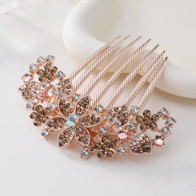 Korean Style Crystal Hair Comb with 5-Tooth Design - Image 4