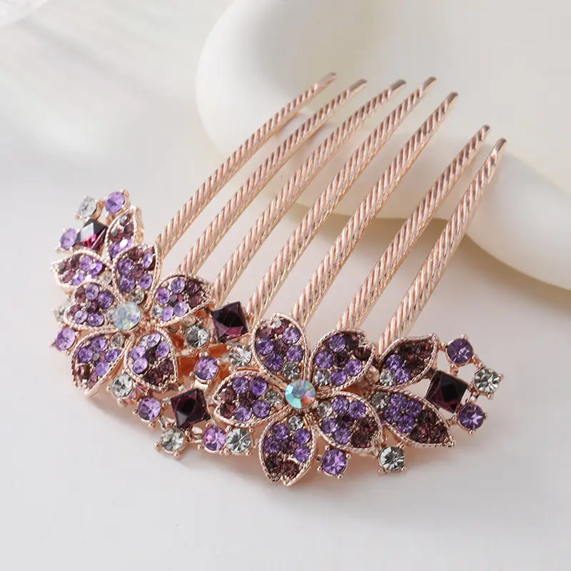 Korean Style Crystal Hair Comb with 5-Tooth Design - Image 5