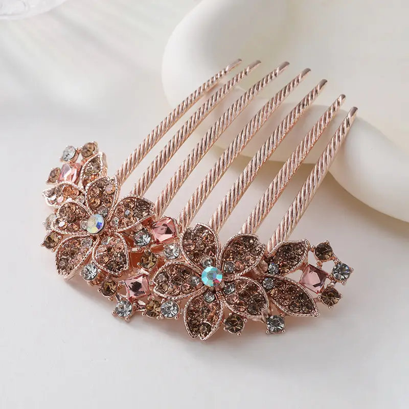 Korean Style Crystal Hair Comb with 5-Tooth Design - Image 8