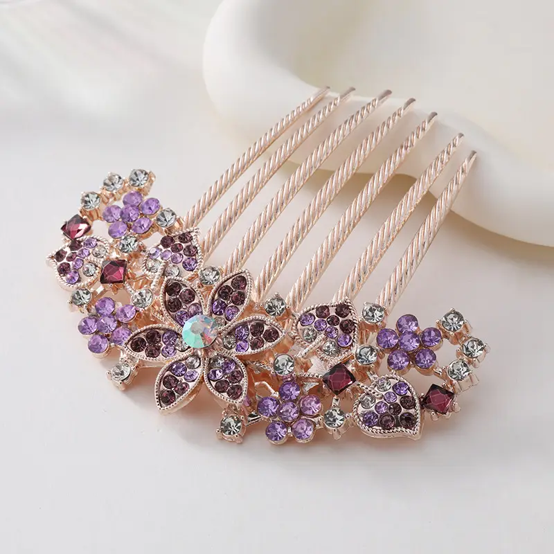 Korean Style Crystal Hair Comb with 5-Tooth Design - Image 9