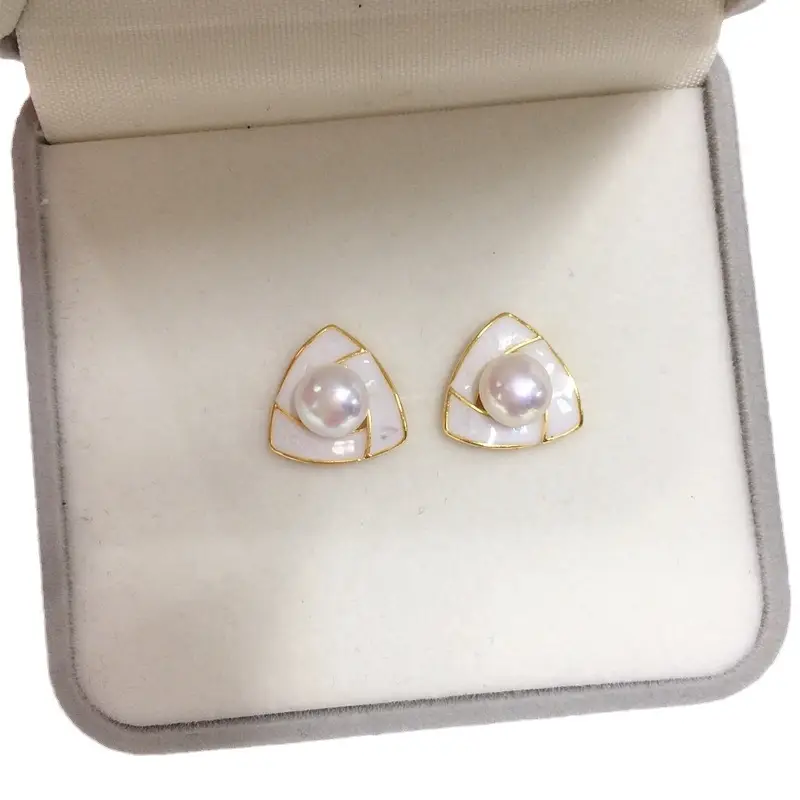 S925 Pearl Broken Shell Earrings Women Elegant 2023