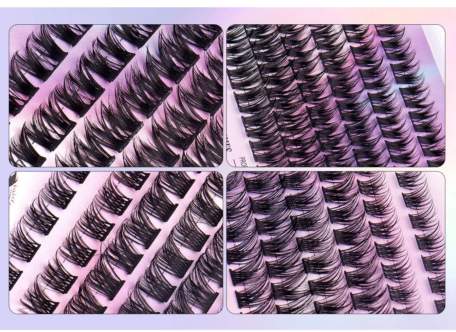 DIY False Eyelashes 126 Clusters Curved Mixed Single 10-14mm — feature 9