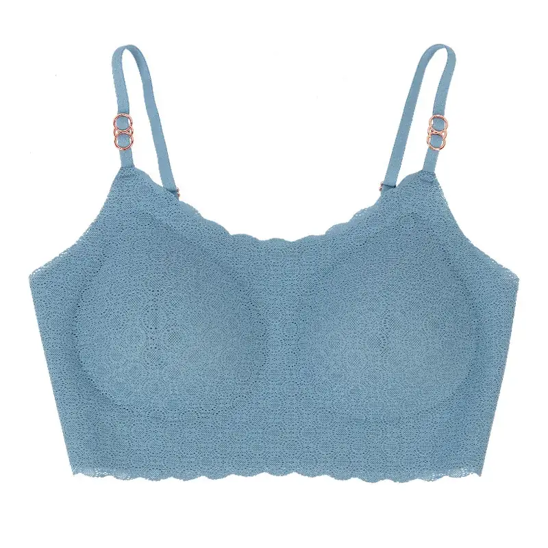 Light Gray Lace Push Up Bra for Women - Image 2