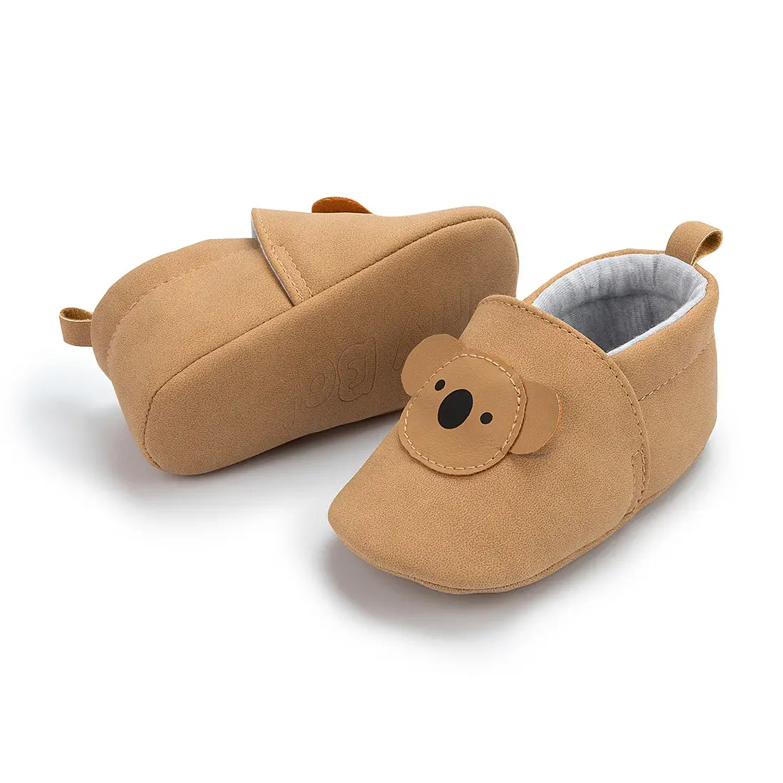 Cartoon Bear Head Soft Baby Shoes Tan - Image 7
