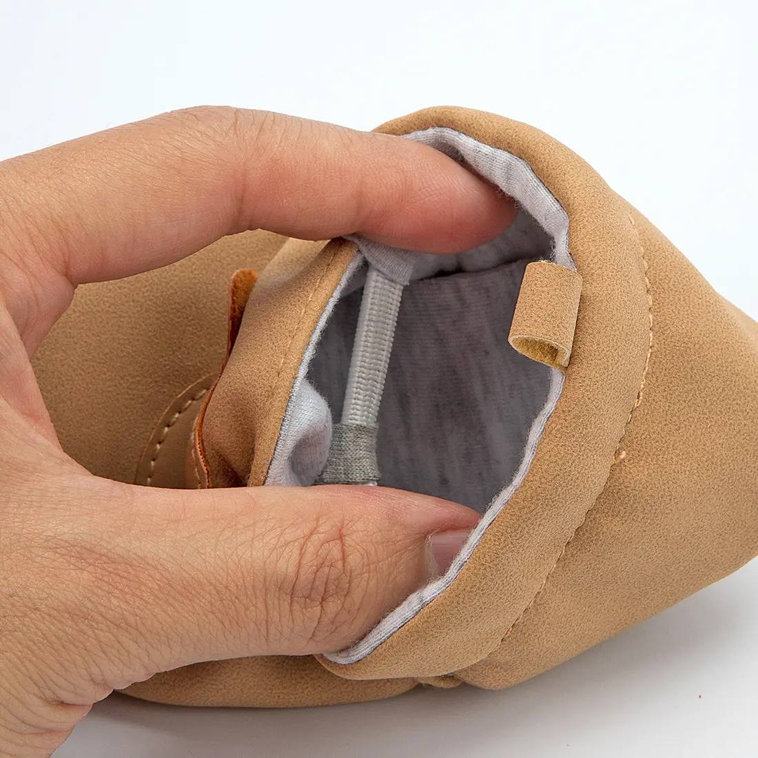 Cartoon Bear Head Soft Baby Shoes Tan — feature 10