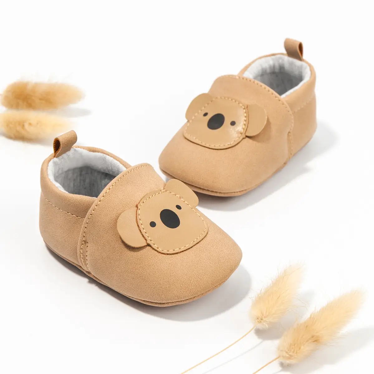 Cartoon Bear Head Soft Baby Shoes Tan — feature 7