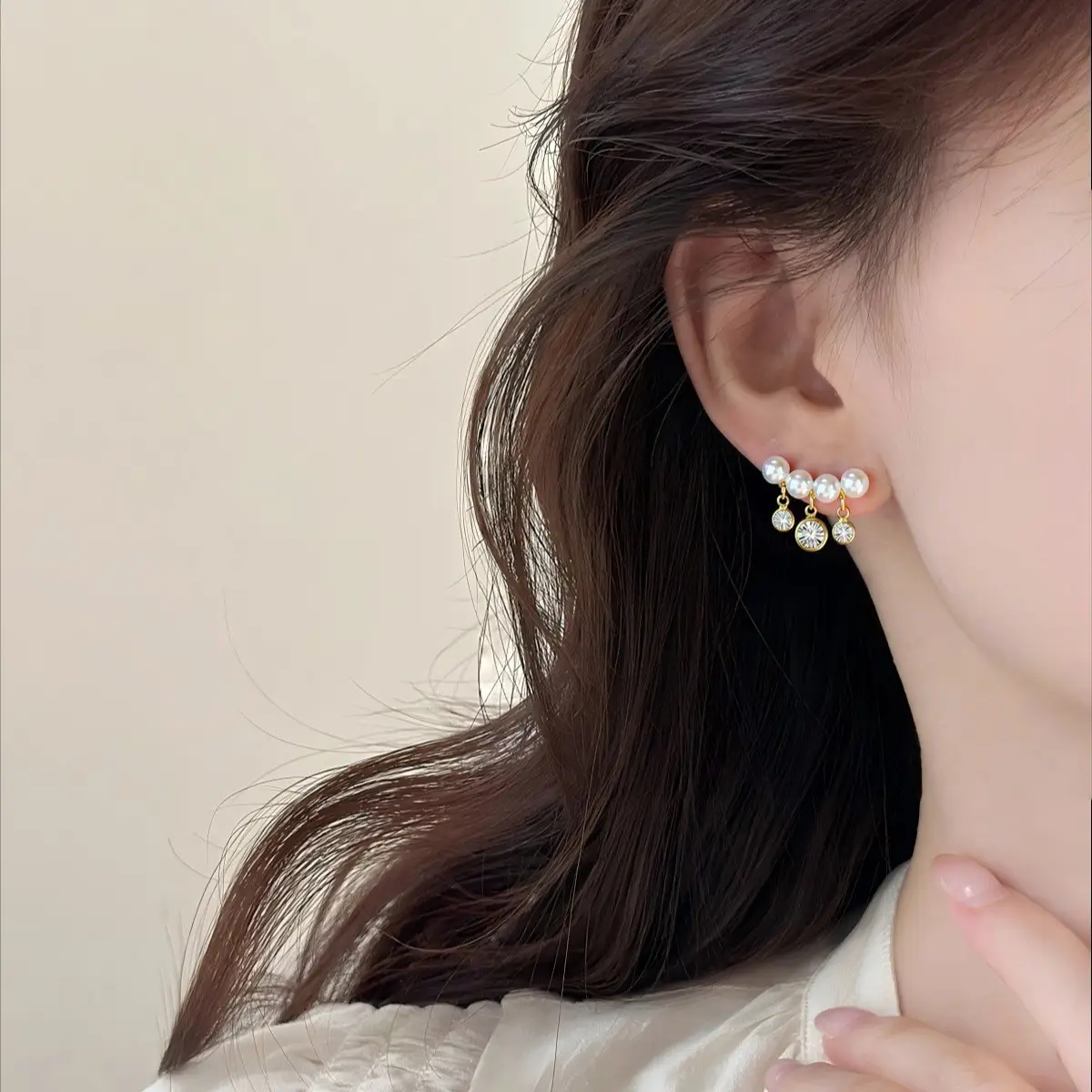 Natural Pearl Earrings for Women 18K Gold Filled Multi-Zircon - Image 6