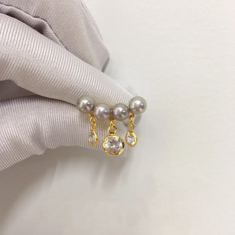 Natural Pearl Earrings for Women 18K Gold Filled Multi-Zircon — feature 7