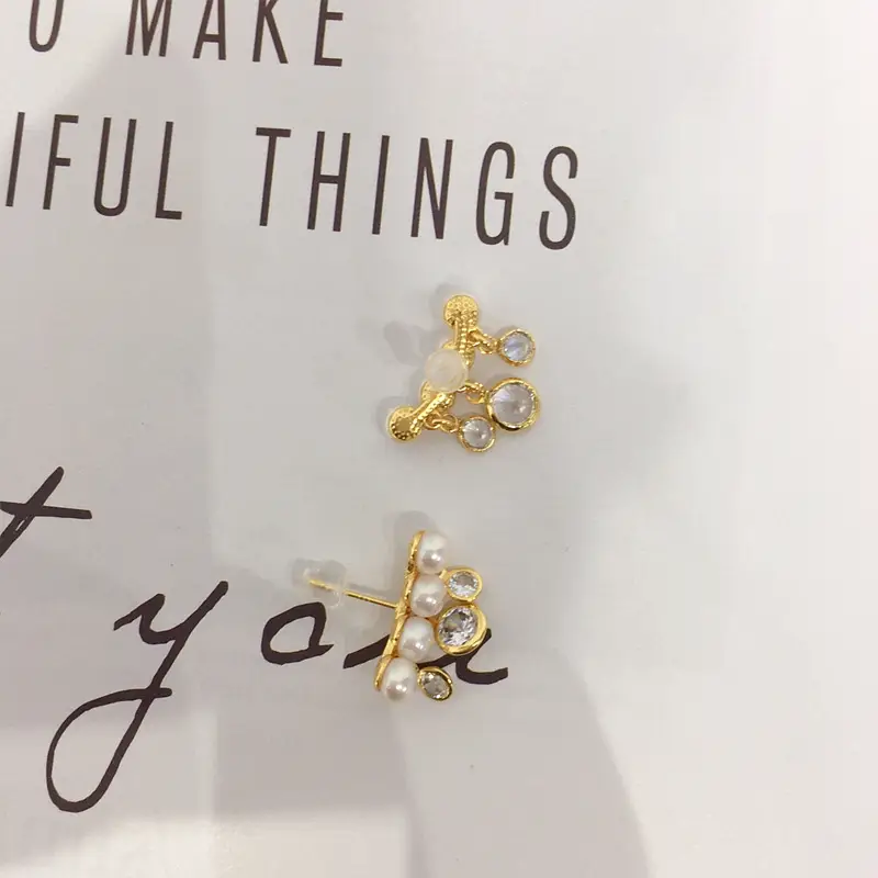Natural Pearl Earrings for Women 18K Gold Filled Multi-Zircon — feature 8