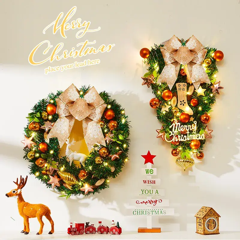 Christmas Wreath Vine Ring with Glowing Balls & Pine Cones 40cm - Image 8