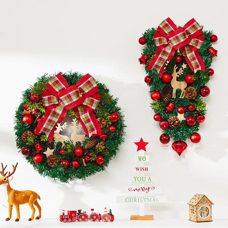Christmas Wreath Vine Ring with Glowing Balls & Pine Cones 40cm - Image 9