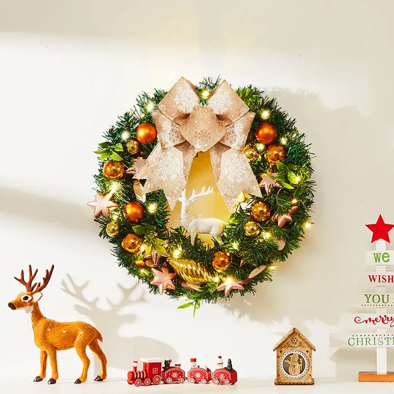 Christmas Wreath Vine Ring with Glowing Balls & Pine Cones 40cm - Image 10