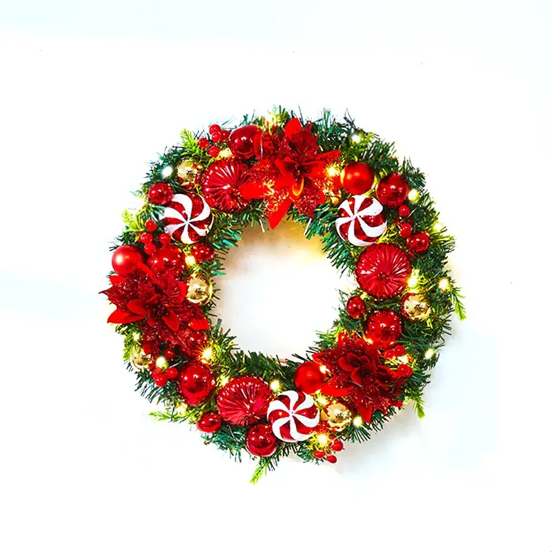 Christmas Wreath Vine Ring with Glowing Balls & Pine Cones 40cm - Image 11