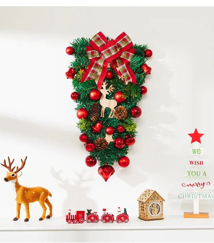 Christmas Wreath Vine Ring with Glowing Balls & Pine Cones 40cm — feature 13