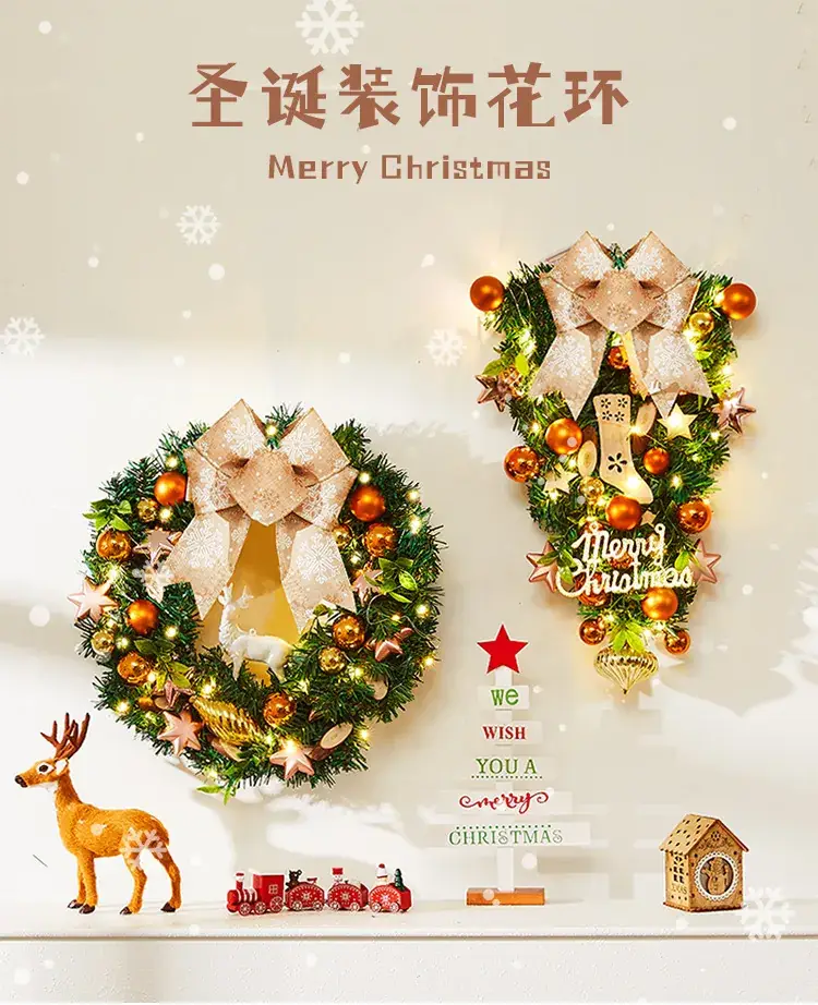 Christmas Wreath Vine Ring with Glowing Balls & Pine Cones 40cm — feature 2