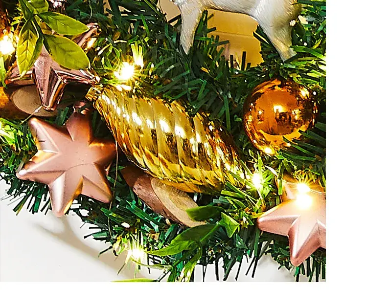Christmas Wreath Vine Ring with Glowing Balls & Pine Cones 40cm — feature 9