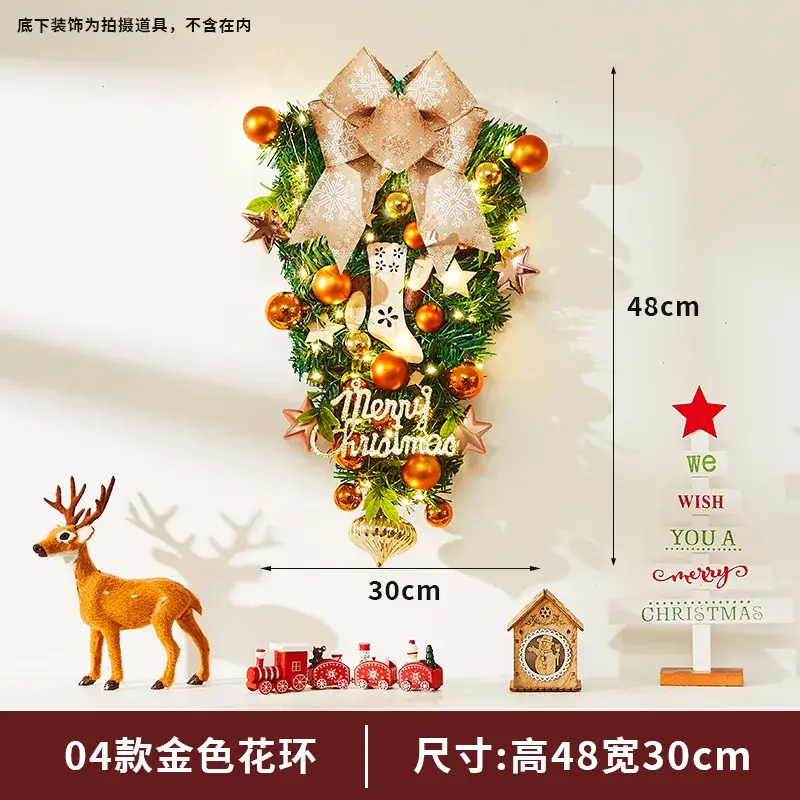 Christmas Wreath Vine Ring with Glowing Balls & Pine Cones 40cm - Image 4