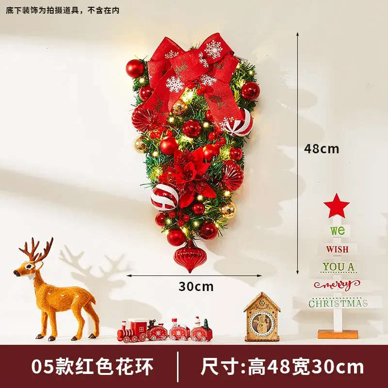 Christmas Wreath Vine Ring with Glowing Balls & Pine Cones 40cm - Image 5