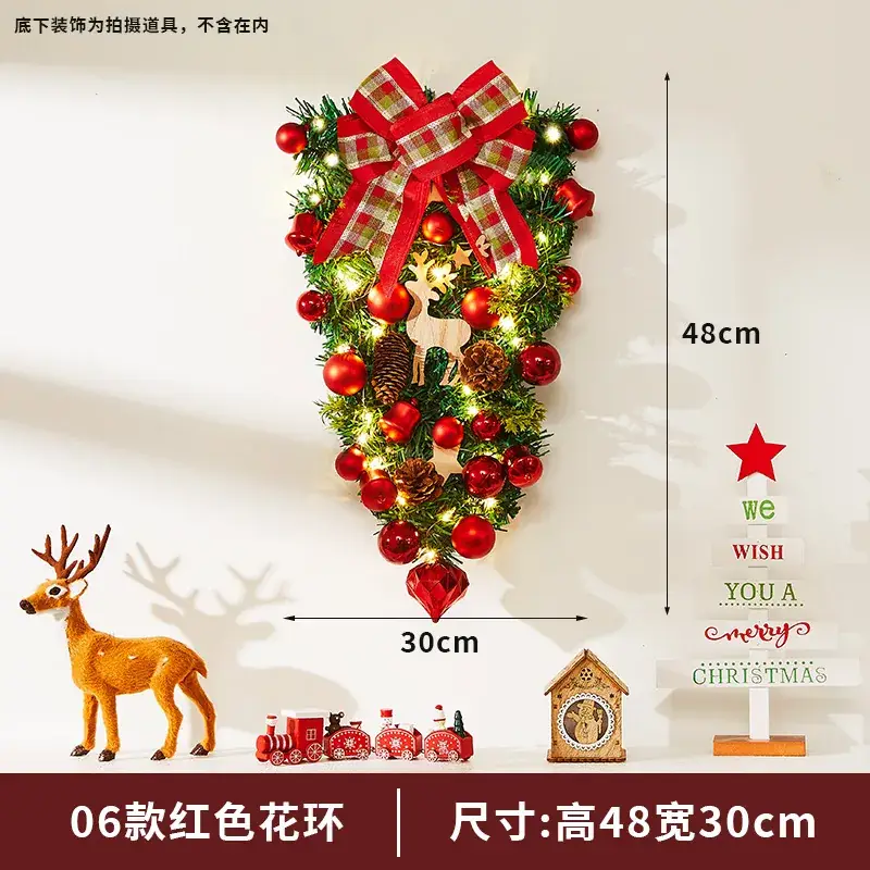 Christmas Wreath Vine Ring with Glowing Balls & Pine Cones 40cm - Image 6