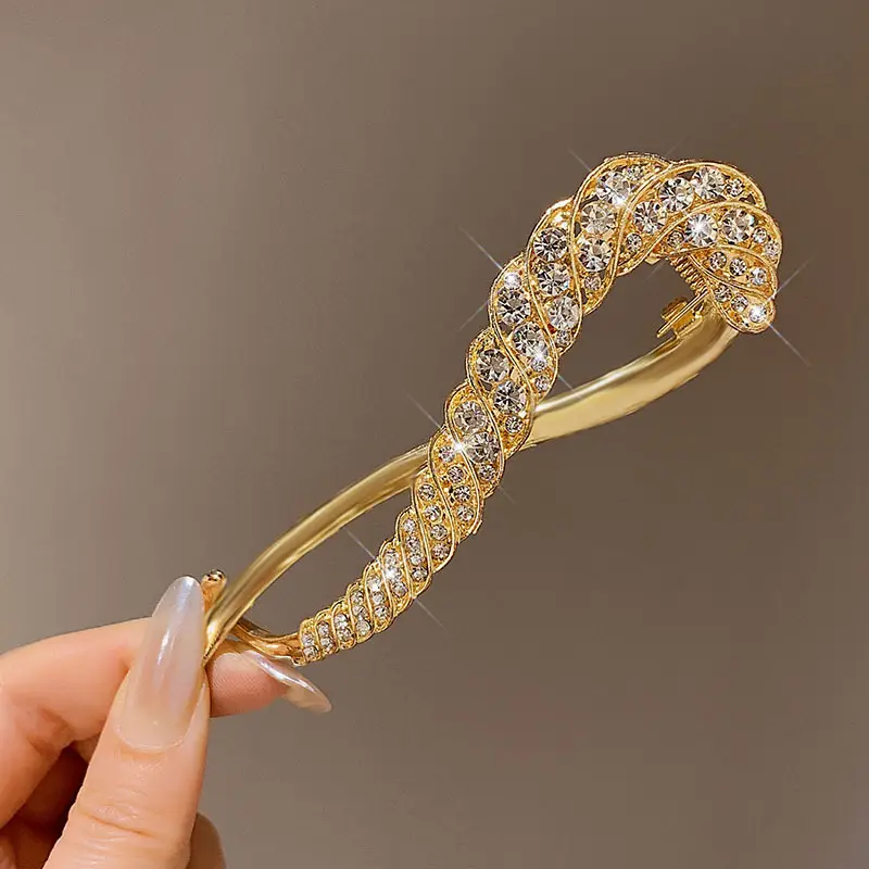 High-End Butterfly Hairpin with Rhinestone & Frog Buckle