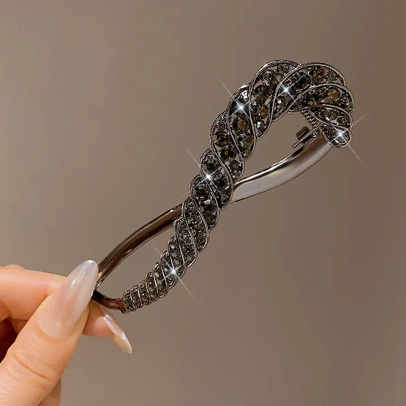 High-End Butterfly Hairpin with Rhinestone & Frog Buckle