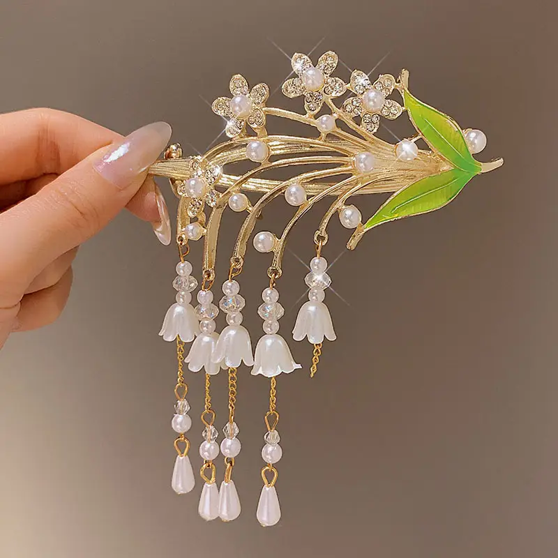 High-End Butterfly Hairpin with Rhinestone & Frog Buckle