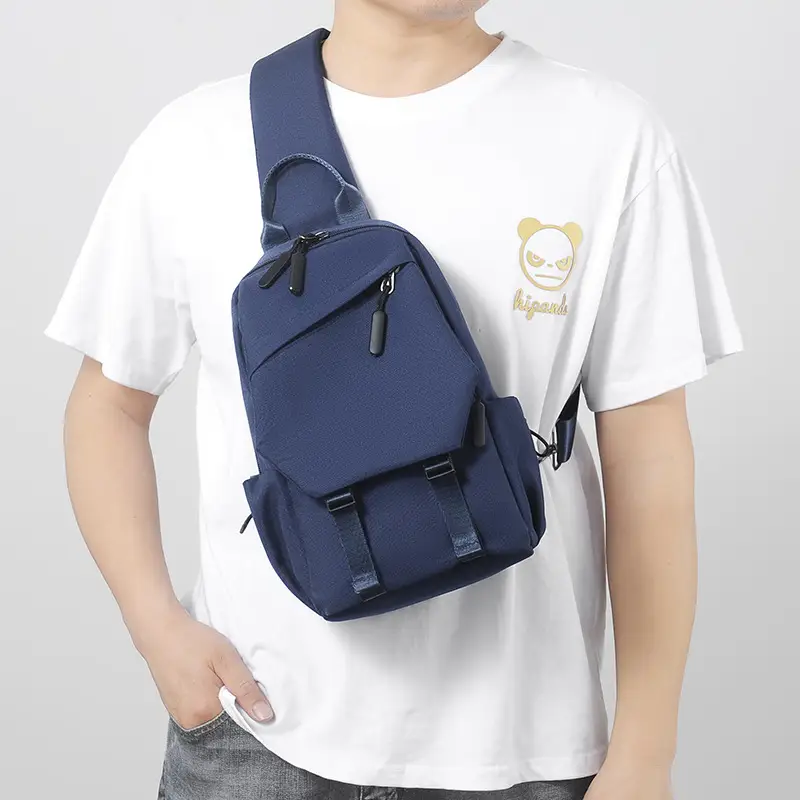 Men's Black Casual Shoulder Bag Lightweight Sports Travel Bag - Image 6