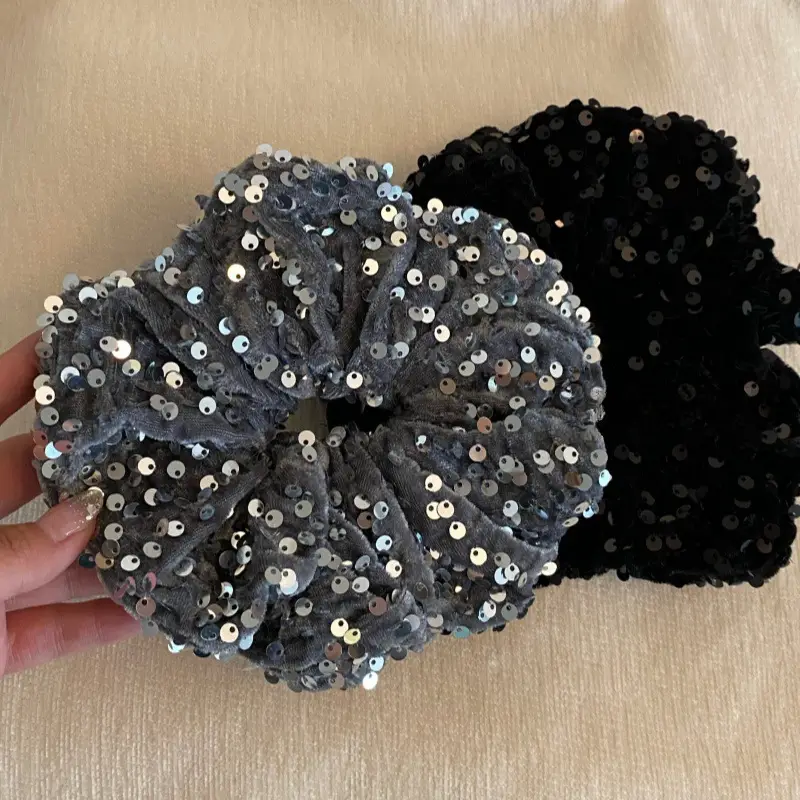 Silver Sequin High Ponytail Hair Band for Women — feature 2