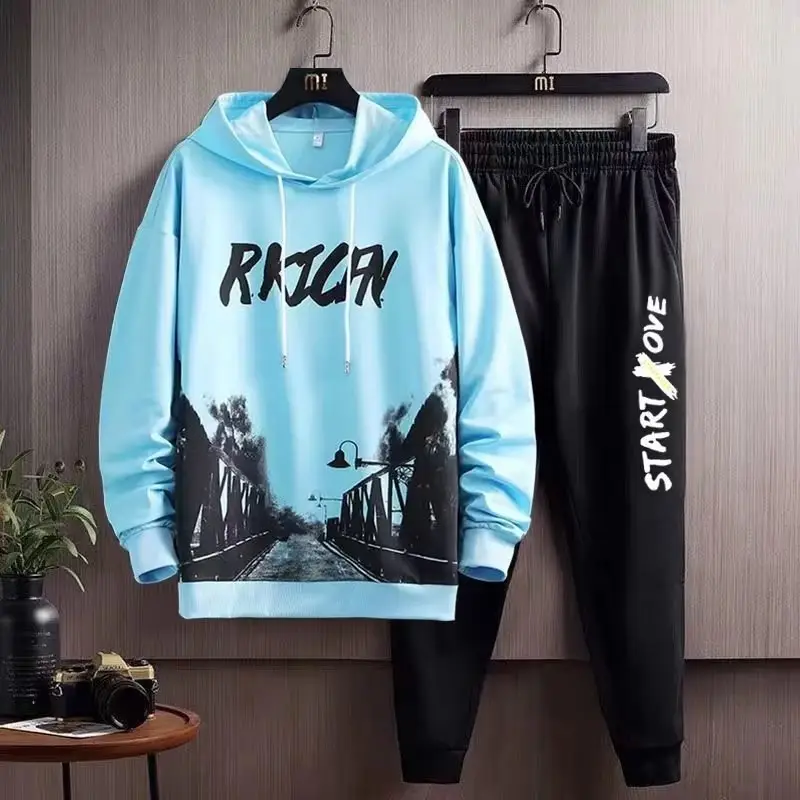 Boys Black Graphic Hoodie Trousers Set Winter Casual - Image 13