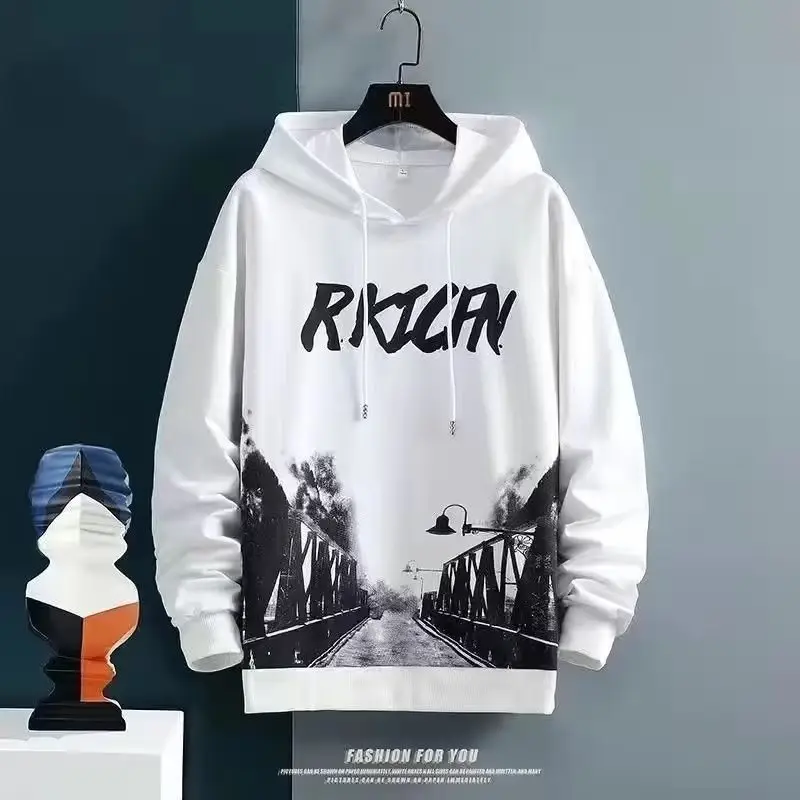 Boys Black Graphic Hoodie Trousers Set Winter Casual — feature 2
