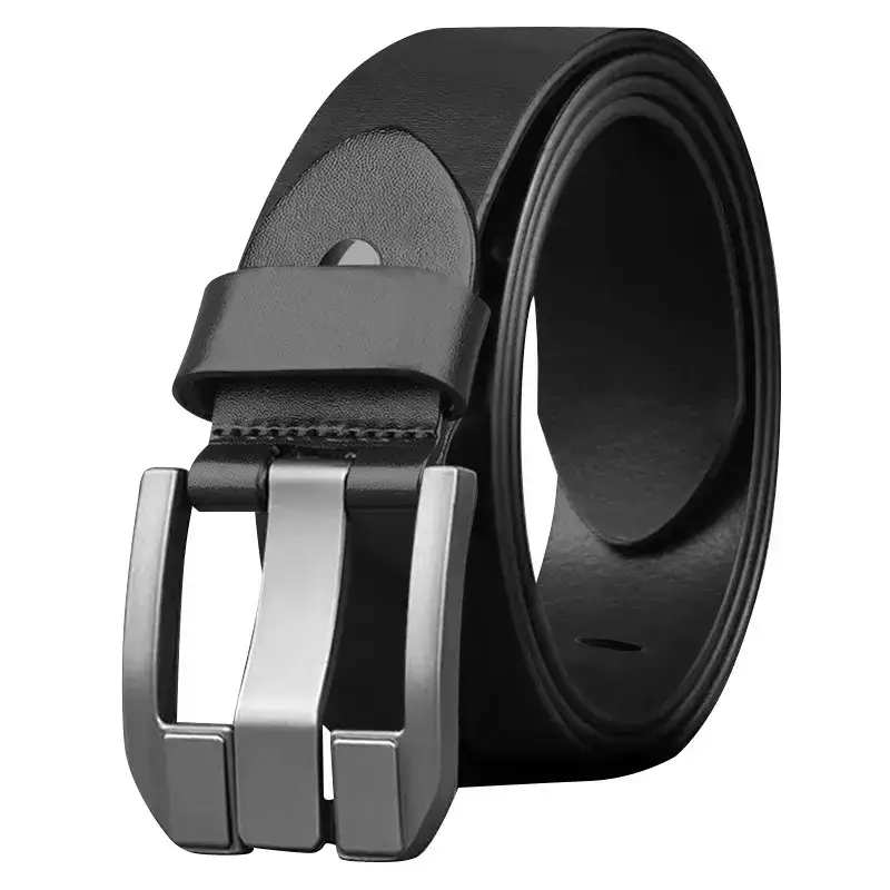 Men's Brown Buckle Belt with Silver Plate - Image 6