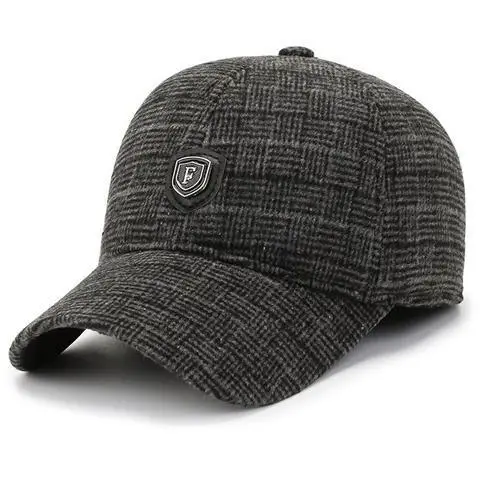 Men Winter Plaid Cap with Ear Protection Brown - Image 6
