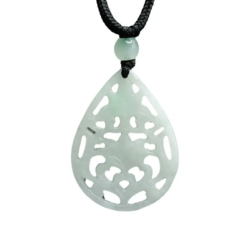 Ayu Natural Burmese Jade Pendant Water Drop Necklace for Women - Image 6