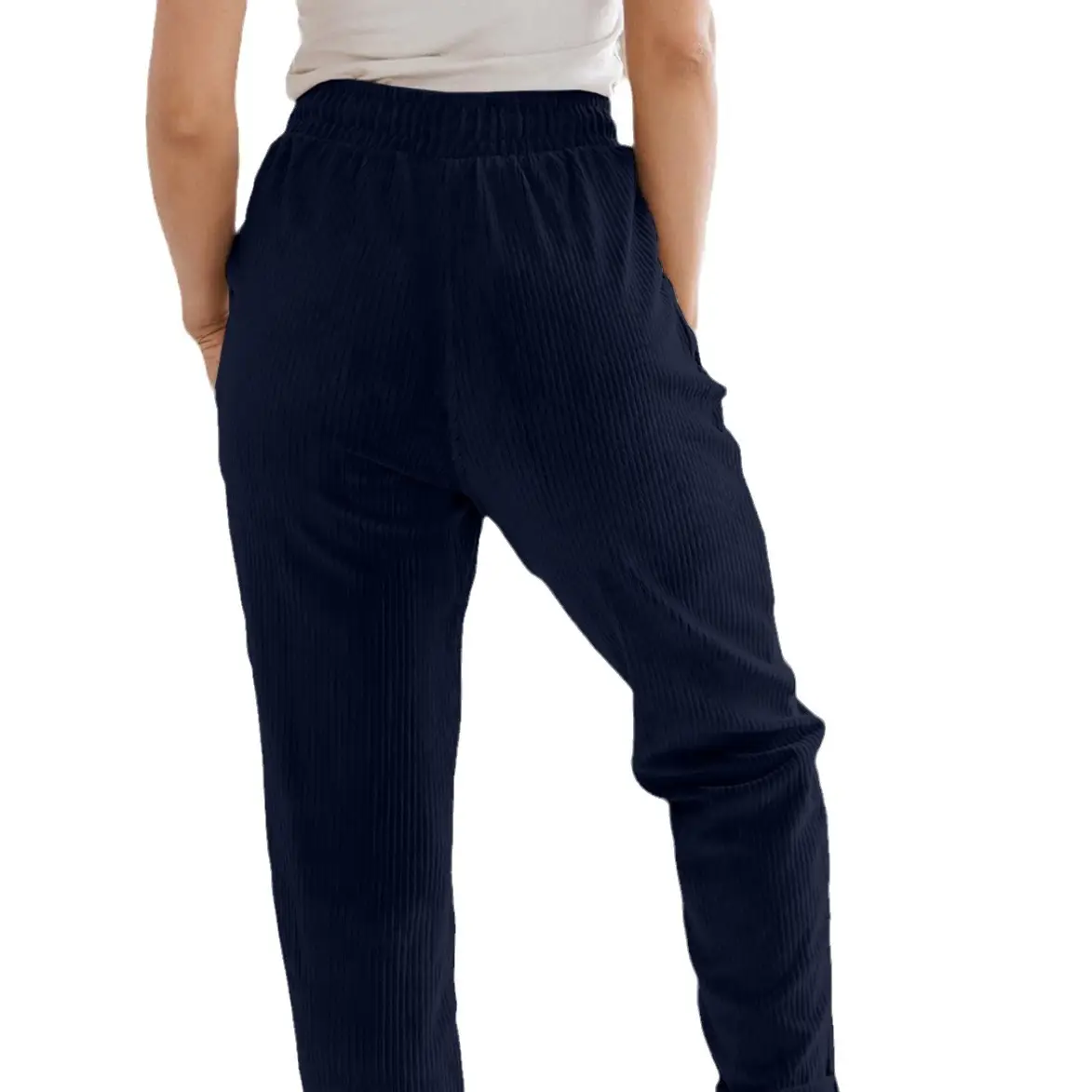 Women's 2023 Corduroy Casual Pants Solid Beige - Image 9