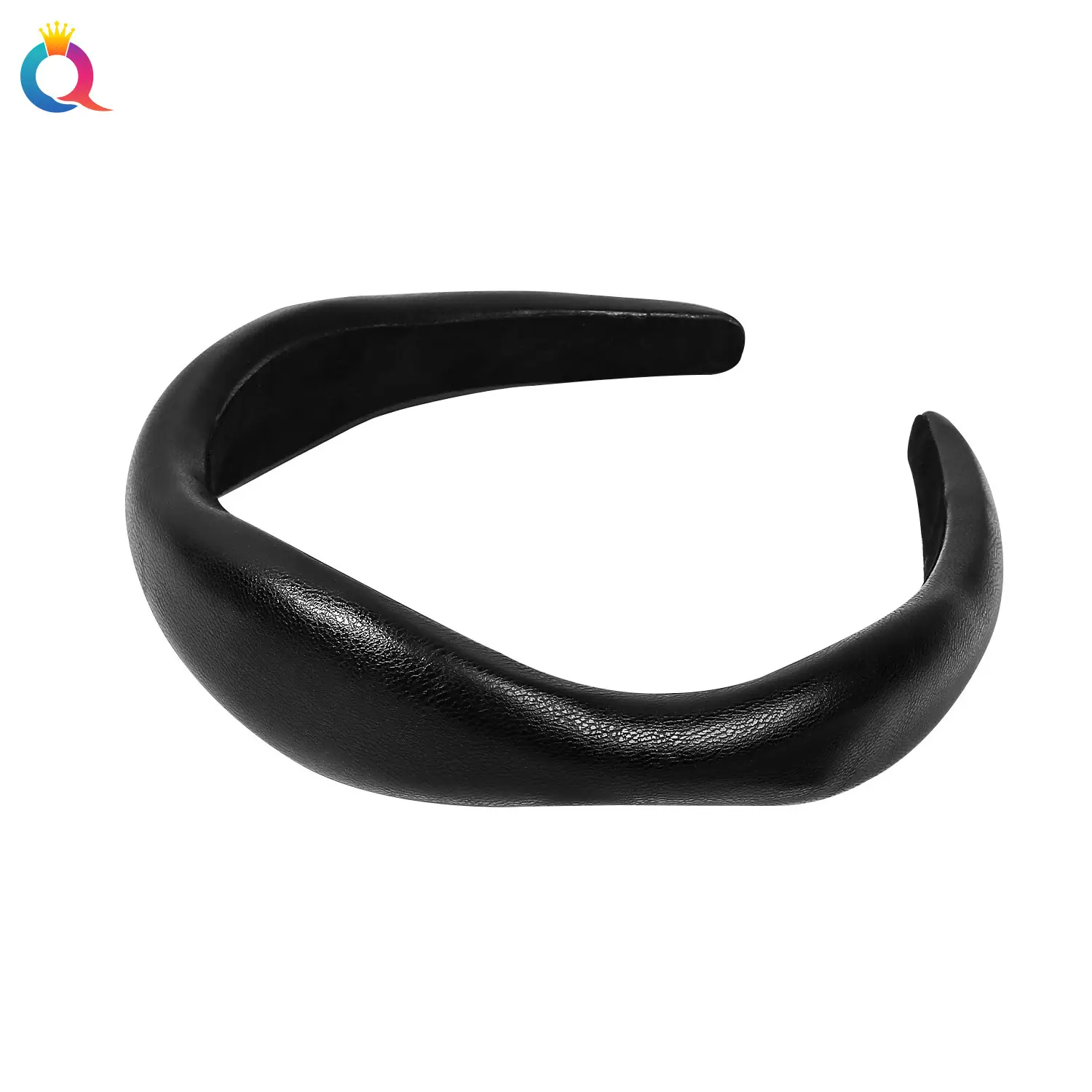 Qiyue Brown PU Leather Skull Top Headband for Women - Image 10