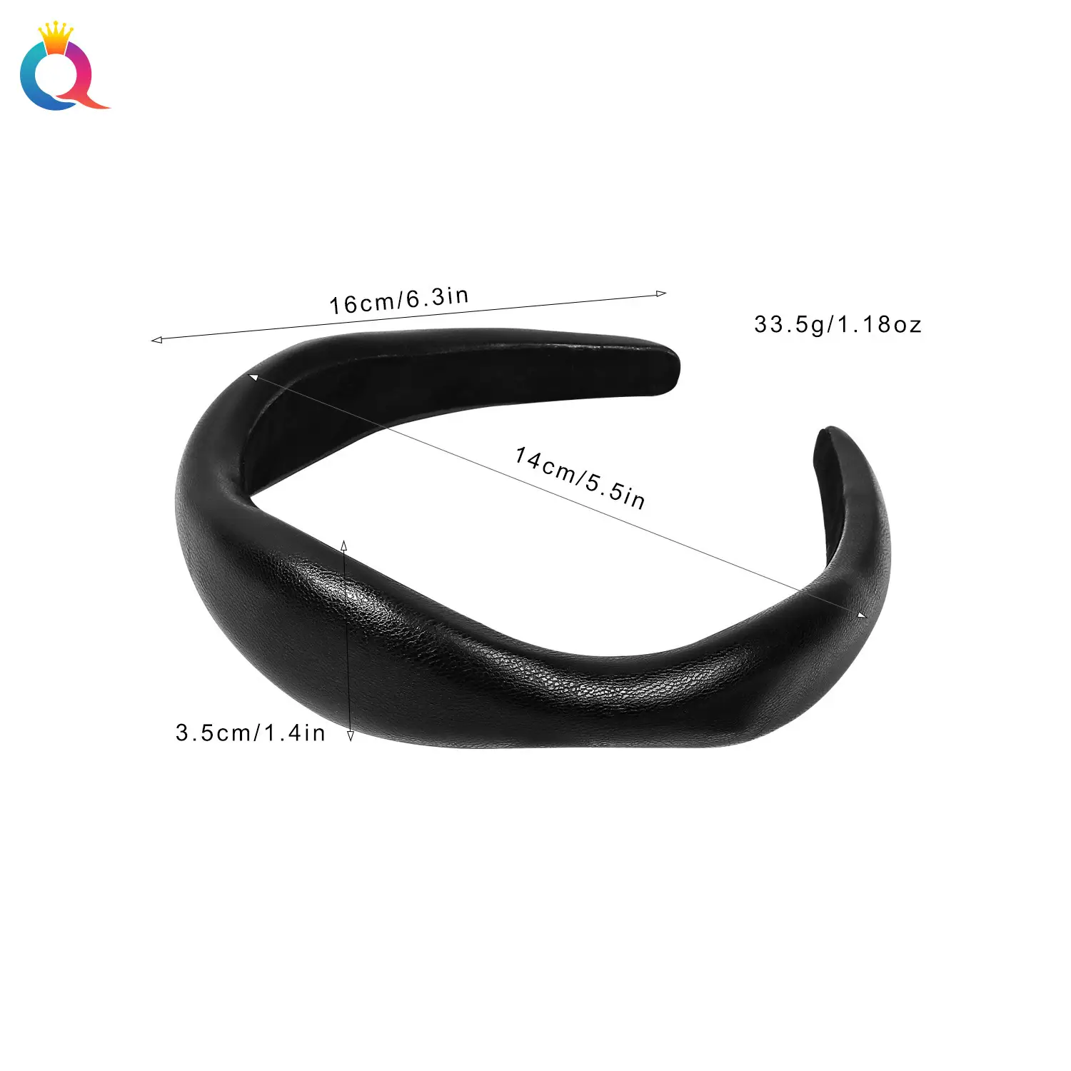 Qiyue Brown PU Leather Skull Top Headband for Women — feature 22