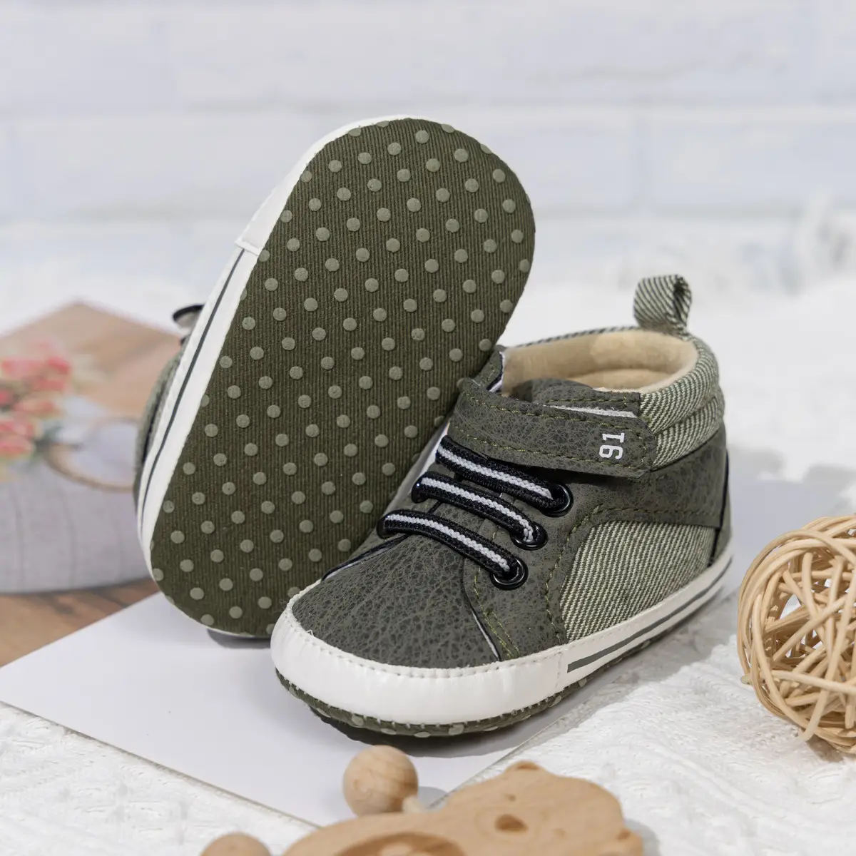 White PU Strap High-Top Baby Shoes for Toddlers — feature 15