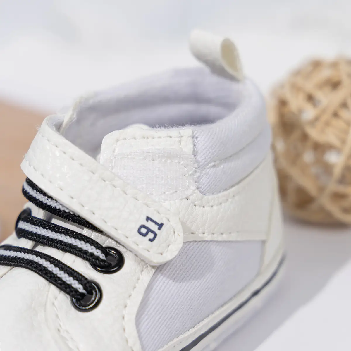White PU Strap High-Top Baby Shoes for Toddlers — feature 7