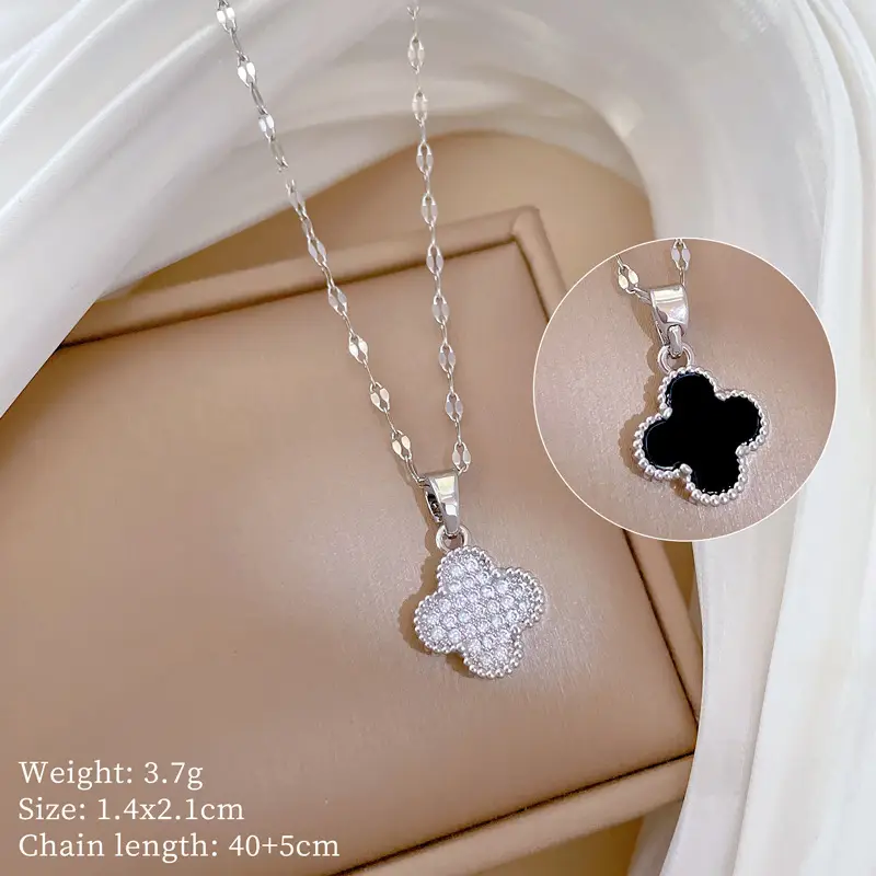 Titanium Steel Cross Pendant with Full Diamond Micro Inlay — feature 13