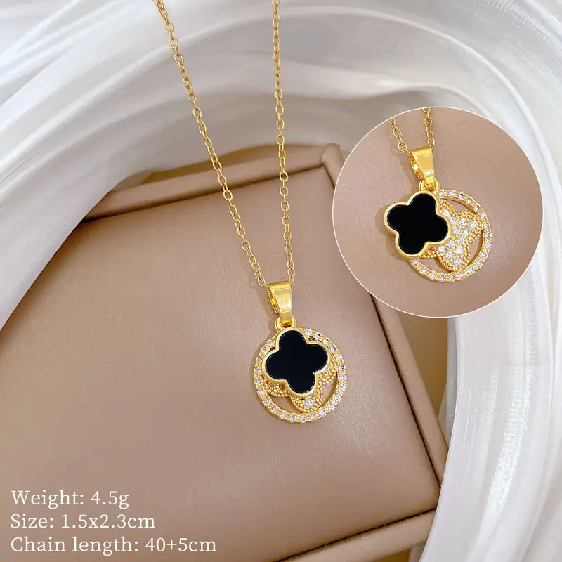 G153 titanium steel chain copper pendant