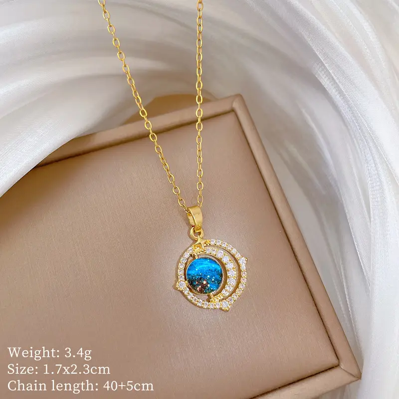 G243 titanium steel chain copper pendant