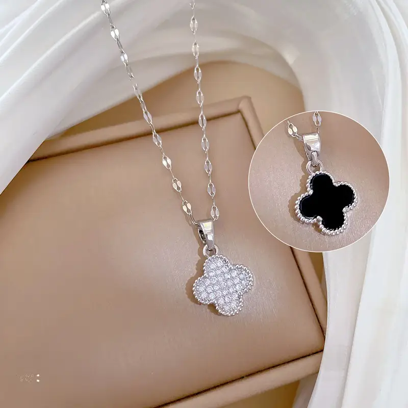 Titanium Steel Cross Pendant with Full Diamond Micro Inlay - Image 35
