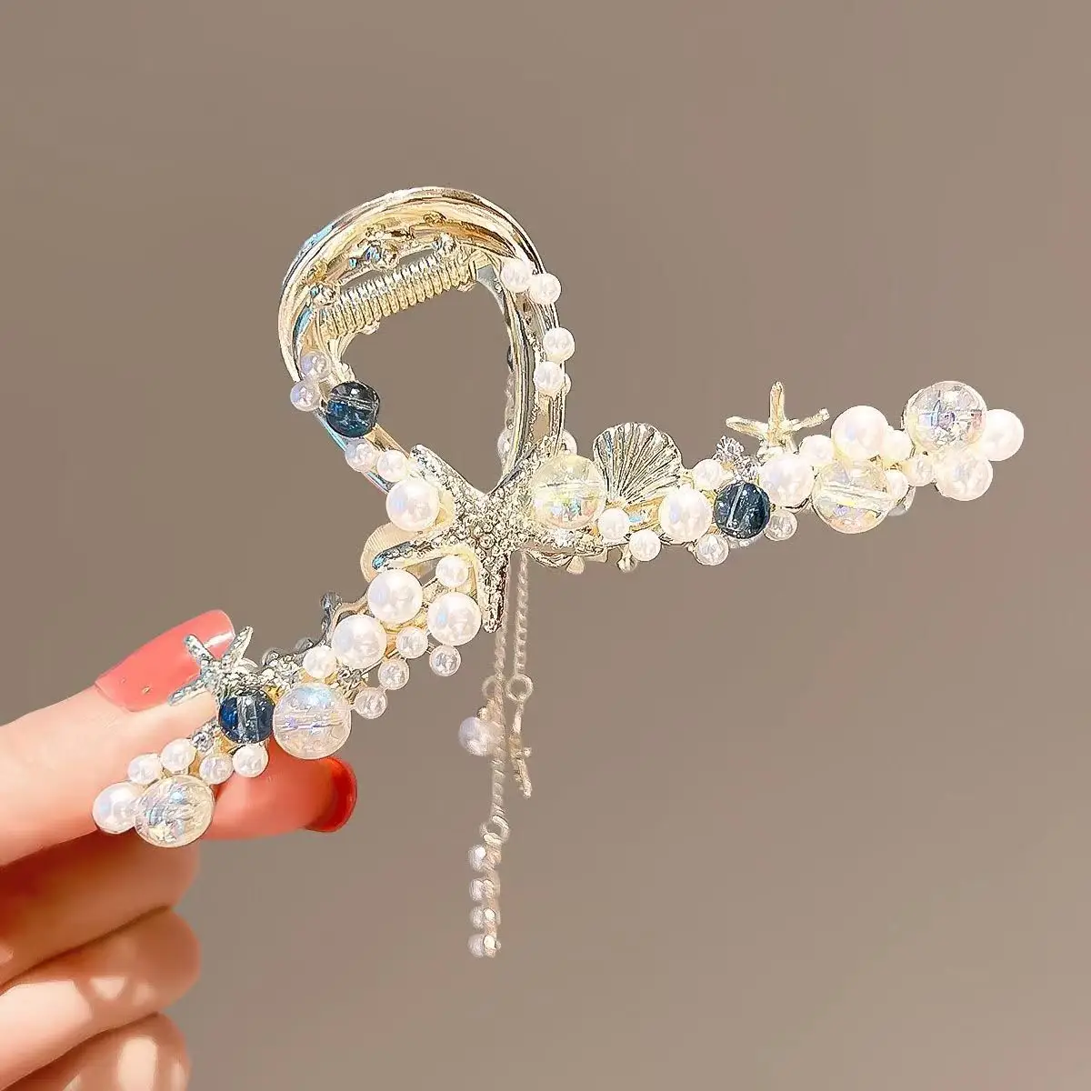 Fairy Flower Hairpin for Women with Pearl Tassel