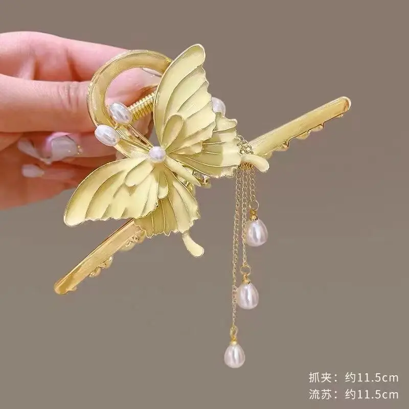 Fairy Flower Hairpin for Women with Pearl Tassel